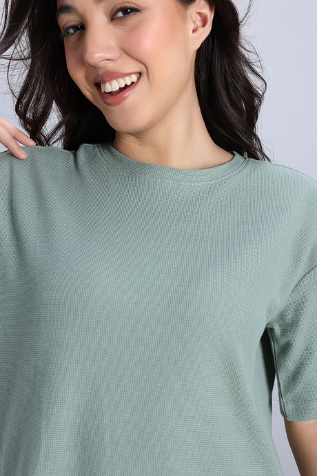 Zivame 2 Mile Fashion Knit Cotton Loungewear Dress - Iceberg Green — image 6
